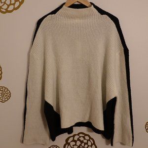 NWT Prologue Black/ White-Cream Funnel Neck Sweater XXL